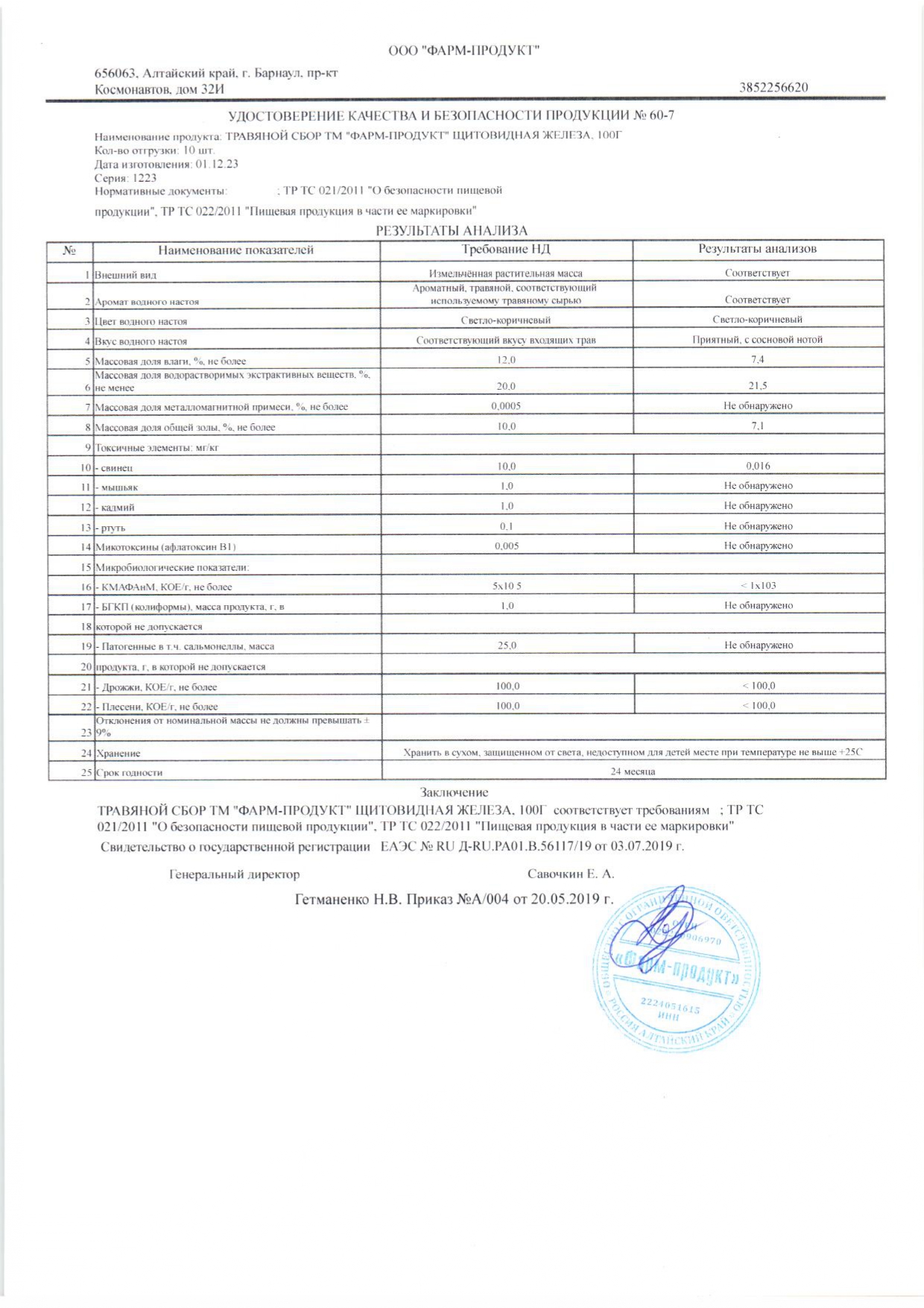 Паспорт №122023